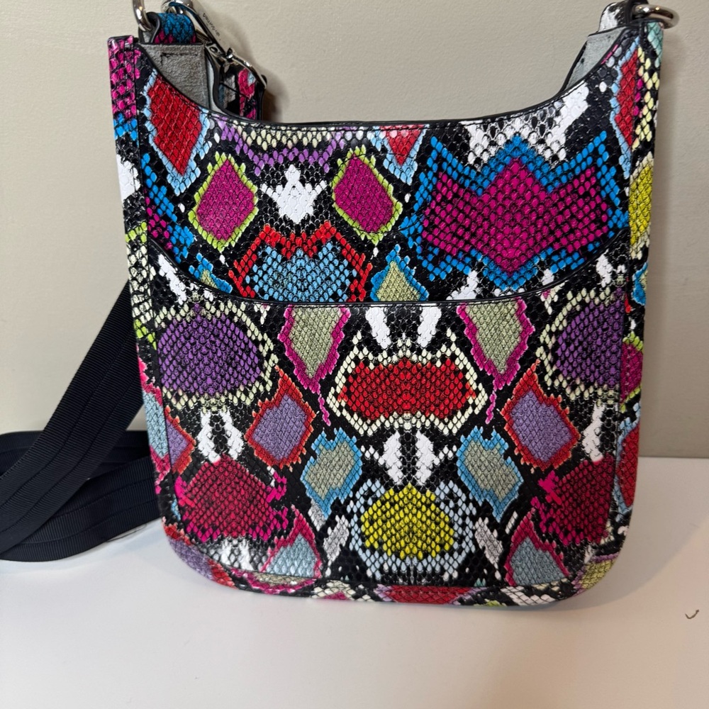 Ahdorned Mini Vegan Leather Messenger Crossbody Bag Multi Reptile Pattern - Picture 6 of 11